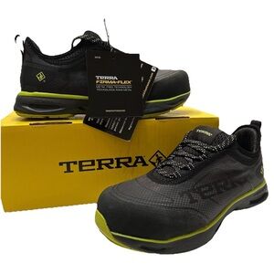 Terra Lites Composite Kryptoe Safety Work Shoes Men’s 5  Women’s 7 Black/Lime